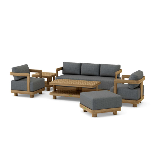 Anderson Teak Granada 6-Piece Deep Seating Set with Ottoman & Side Table | Anderson Teak