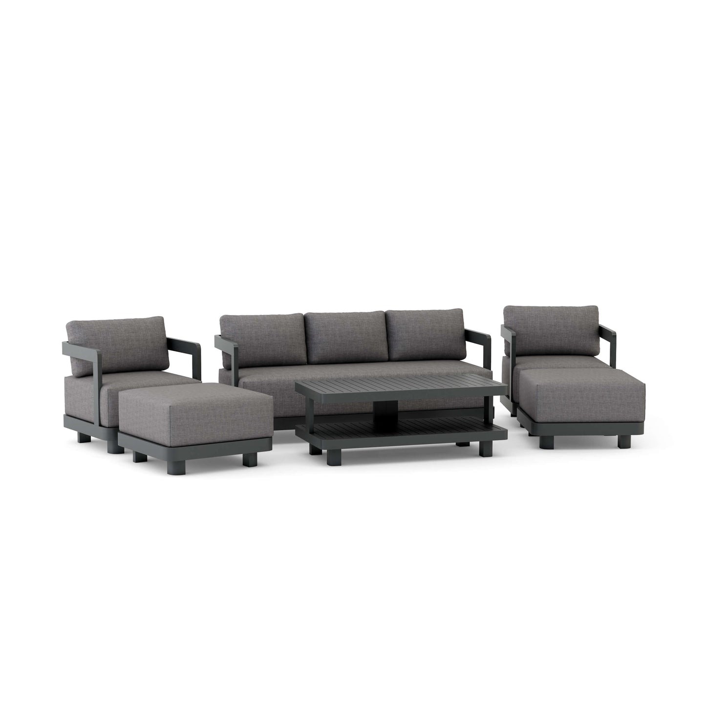 Anderson Teak Granada 6-Piece Aluminum Deep Seating Set with Ottomans | Anderson Teak