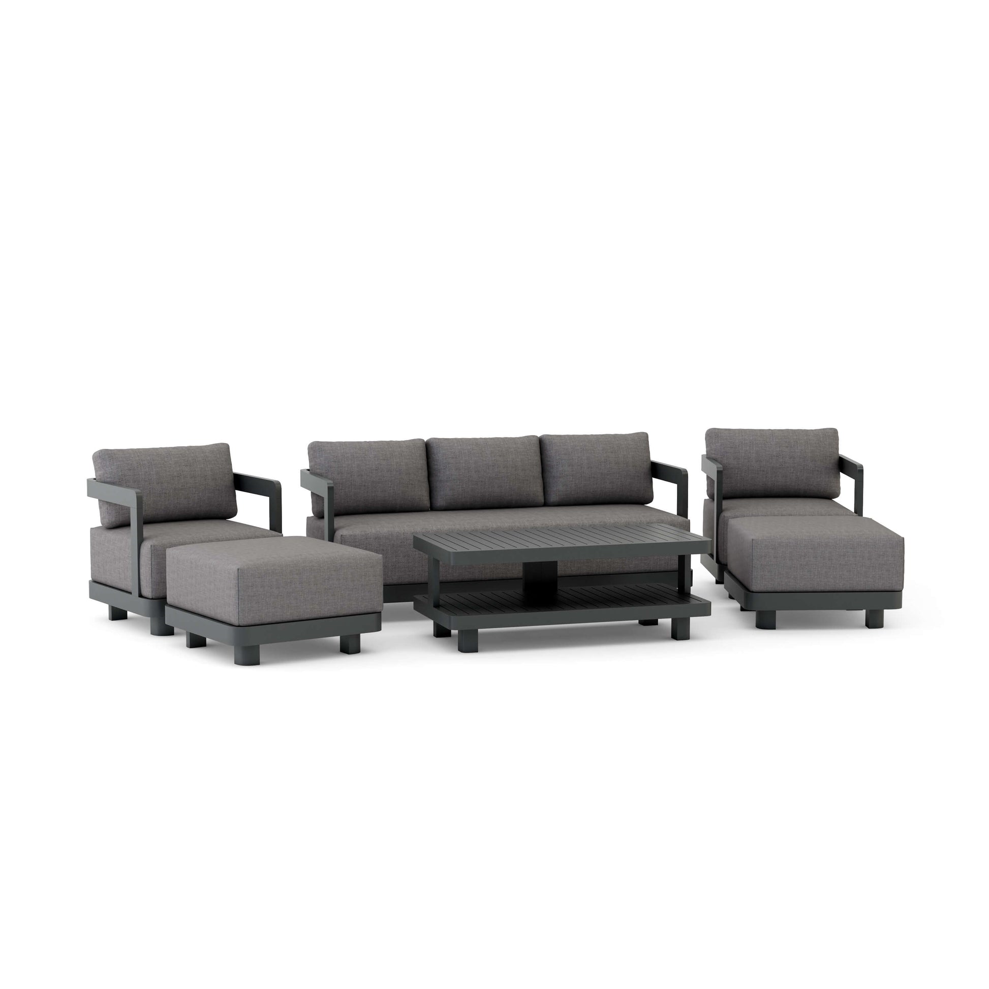 Anderson Teak Granada 6-Piece Aluminum Deep Seating Set with Ottomans | Anderson Teak