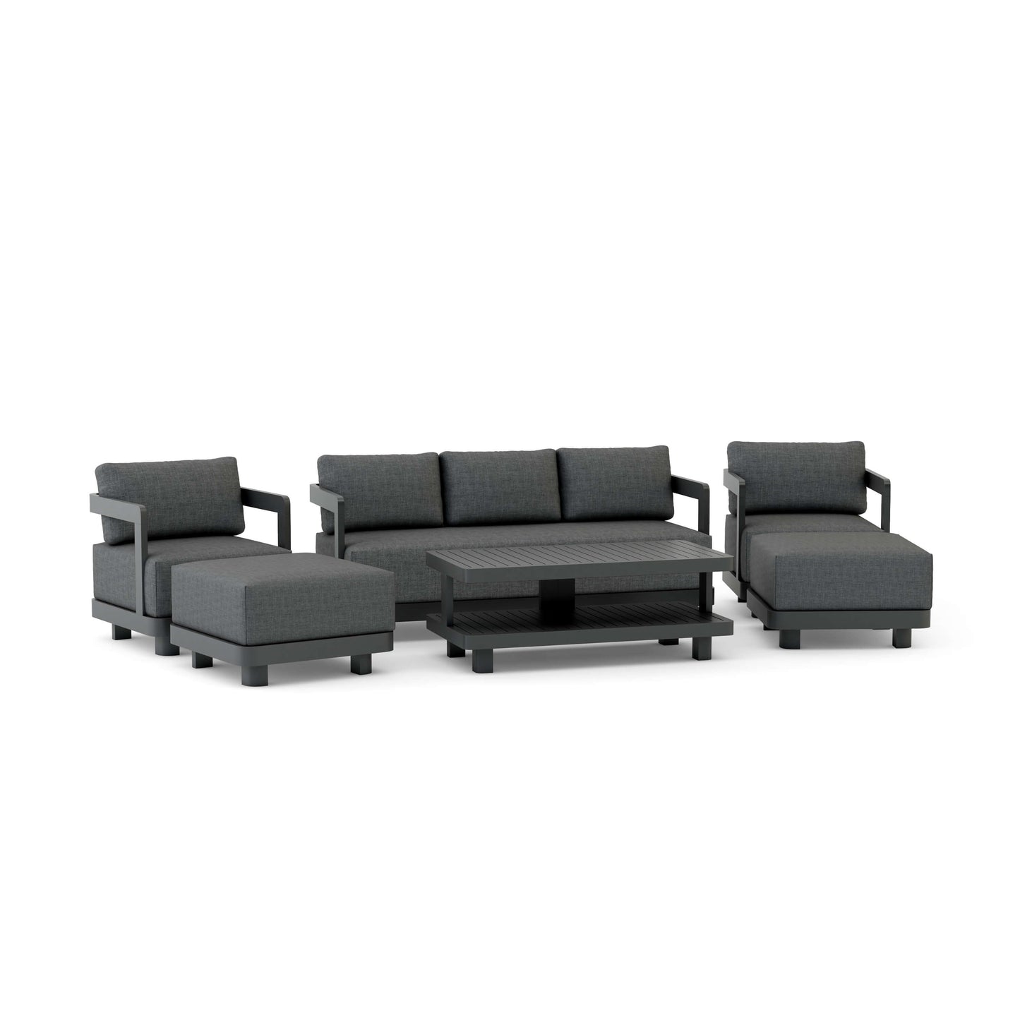 Anderson Teak Granada 6-Piece Aluminum Deep Seating Set with Ottomans | Anderson Teak