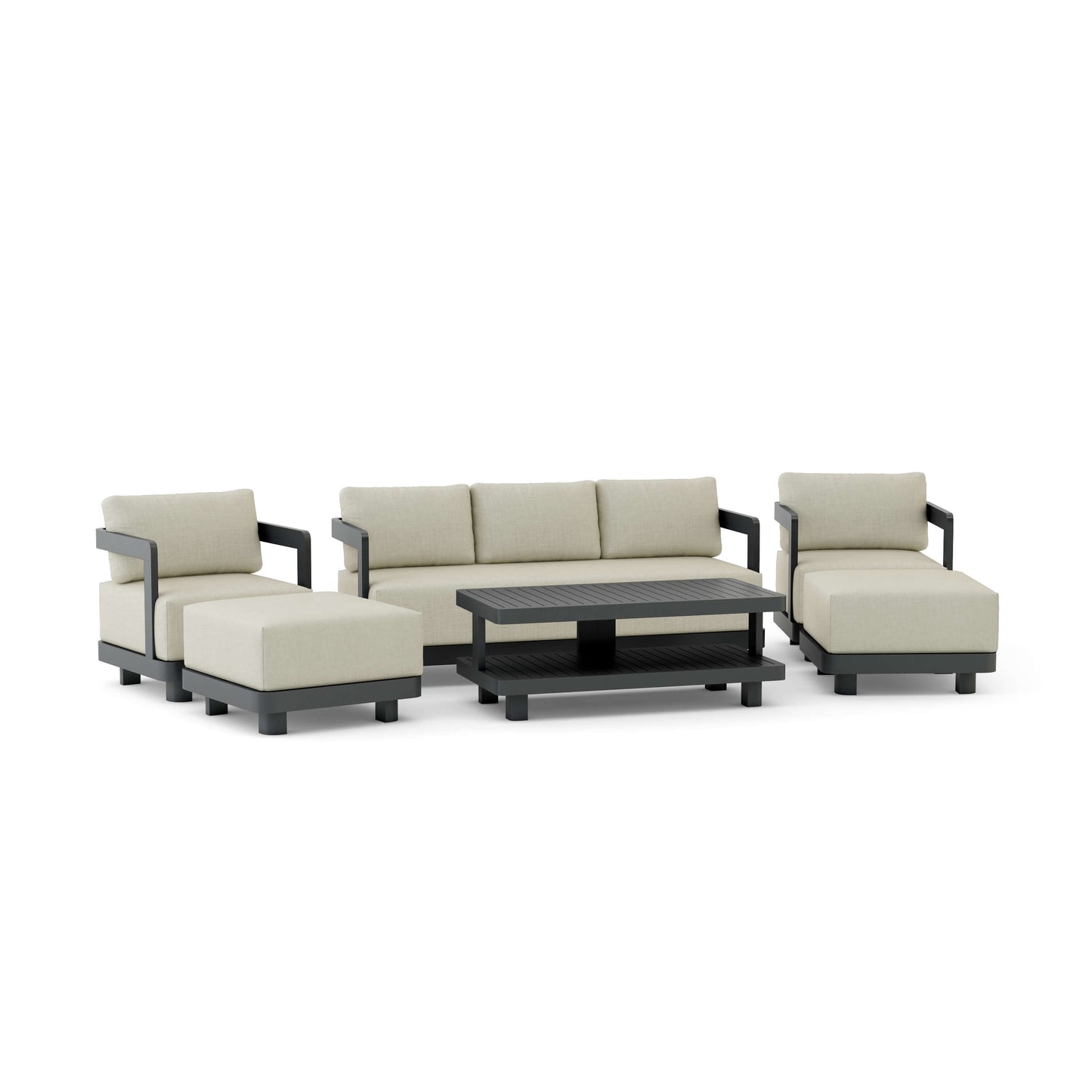 Anderson Teak Granada 6-Piece Aluminum Deep Seating Set with Ottomans | Anderson Teak