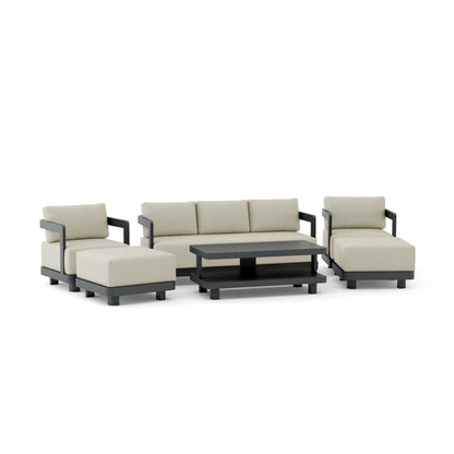 Anderson Teak Granada 6-Piece Aluminum Deep Seating Set with Ottomans | Anderson Teak