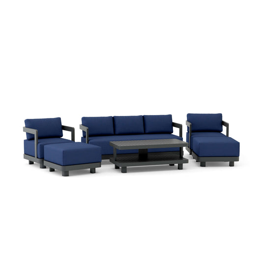 Anderson Teak Granada 6-Piece Aluminum Deep Seating Set with Ottomans | Anderson Teak