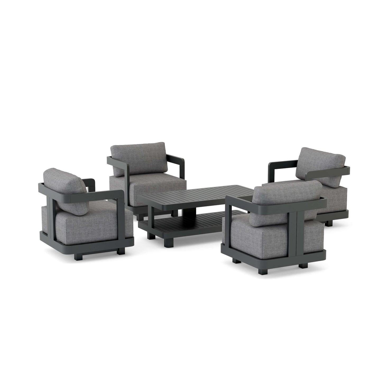 Anderson Teak 5-Piece Granada Aluminum Deep Seating | Anderson Teak
