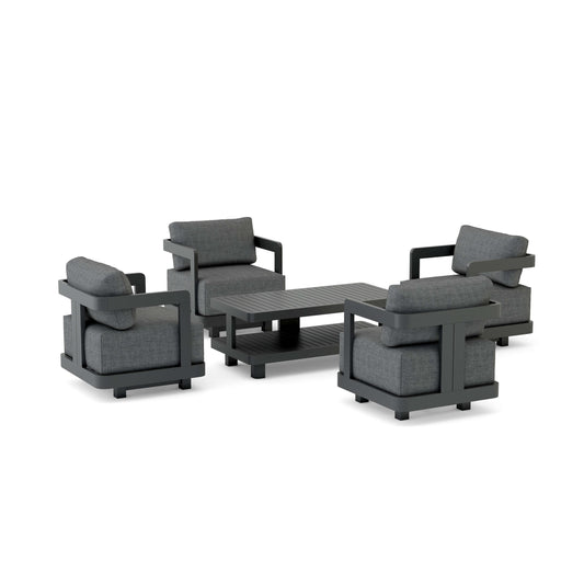 Anderson Teak 5-Piece Granada Aluminum Deep Seating | Anderson Teak
