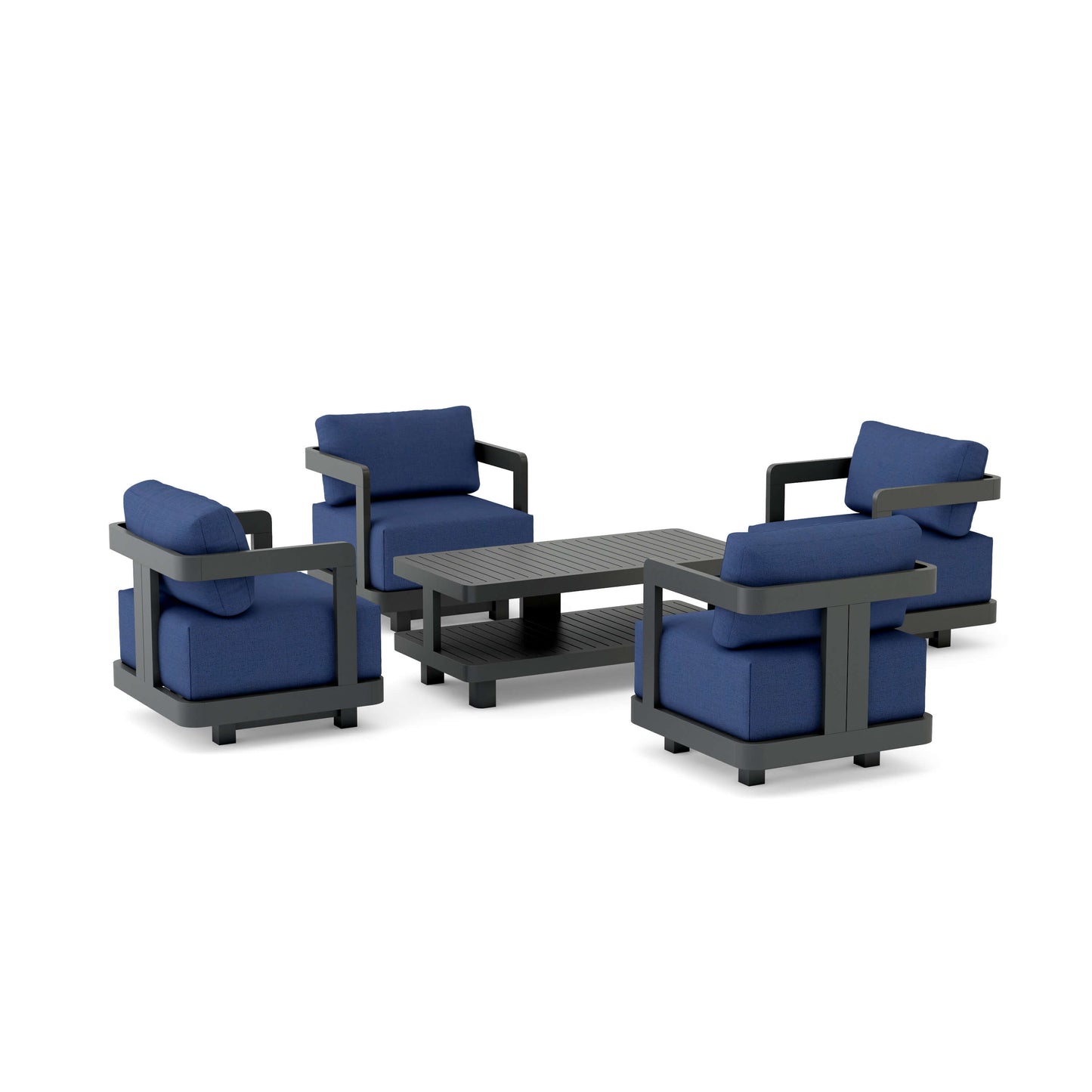 Anderson Teak 5-Piece Granada Aluminum Deep Seating | Anderson Teak