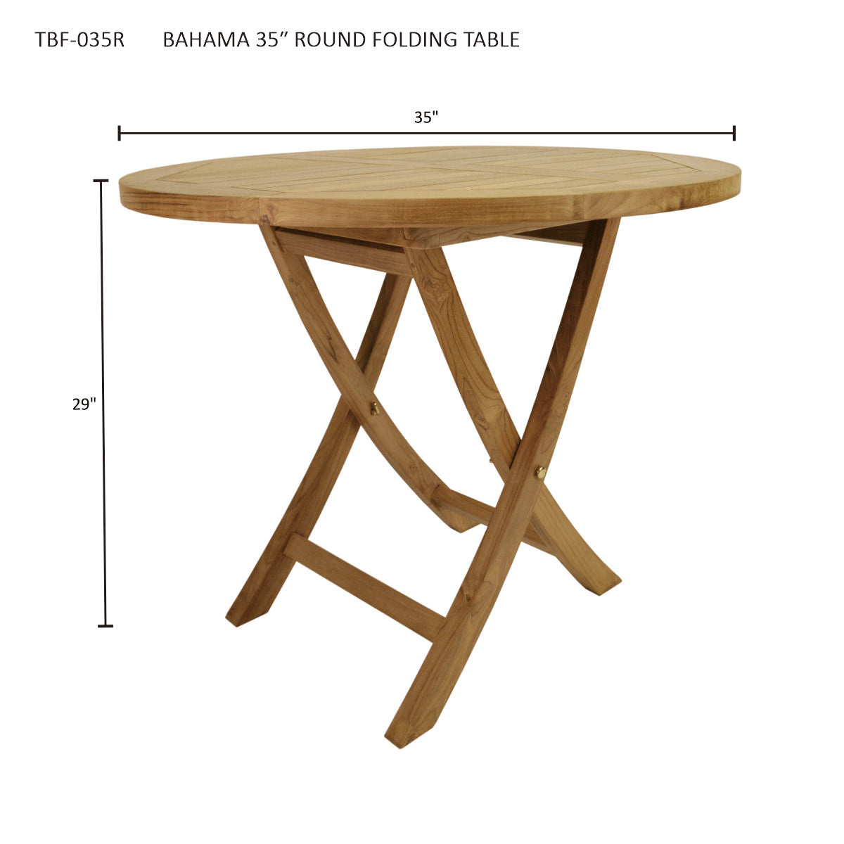 Anderson Teak Bahama 35" Round Bistro Folding Table | Anderson Teak Bahama Collection