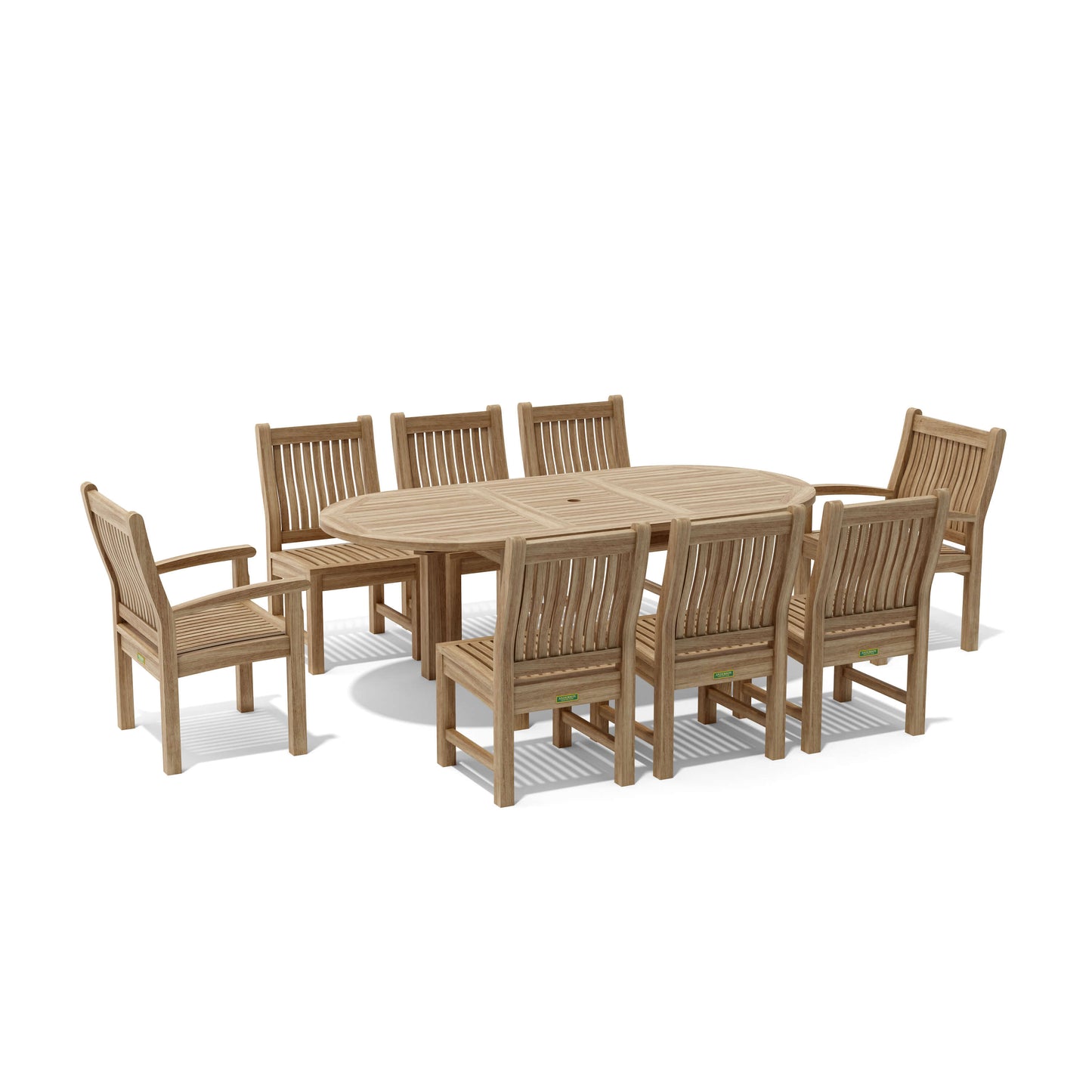 Anderson Teak Bahama Sahara 9-Piece 78" Oval Dining Set | Anderson Teak Bahama Collection