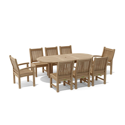 Anderson Teak Bahama Sahara 9-Piece 78" Oval Dining Set | Anderson Teak Bahama Collection