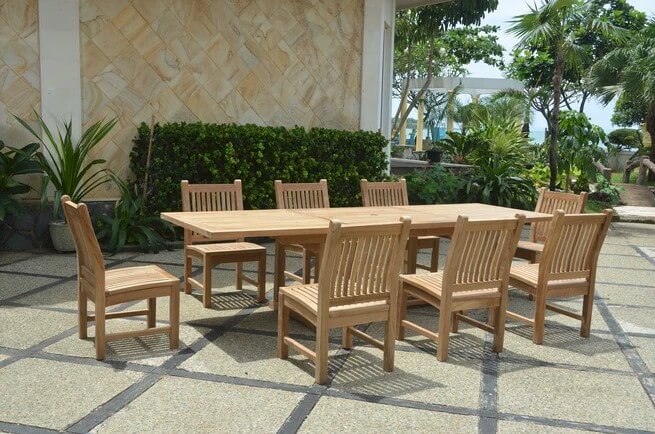 Anderson Teak Bahama Sahara 9-Piece 10' Rectangular Dining Set | Anderson Teak Bahama Collection