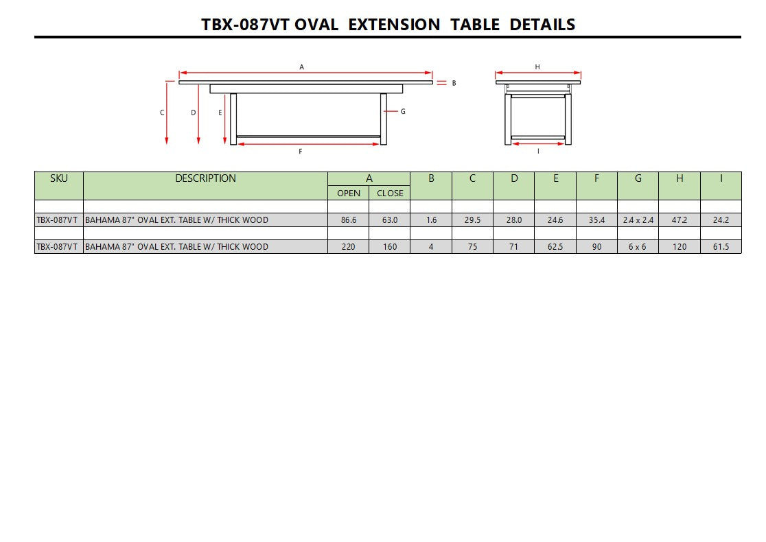 Anderson Teak Bahama 87" Oval Extension Table Extra Thick Wood | Anderson Teak Bahama Collection