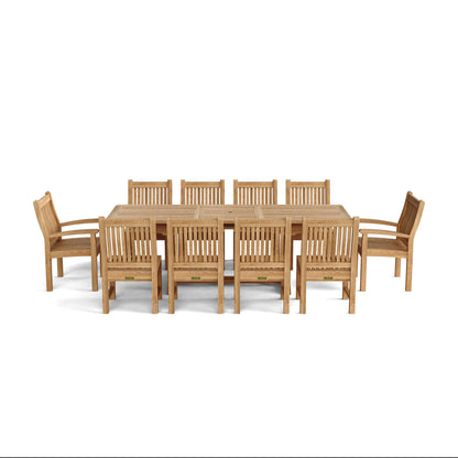 Anderson Teak Bahama Sahara 11-Piece 8' Rectangular Dining Set | Anderson Teak Bahama Collection