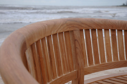 Curve 3 Seater Bench Extra Thick Wood — View 2