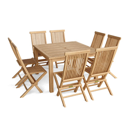 Windsor Classic Chair 9-Pieces Folding Dining Set — View 3