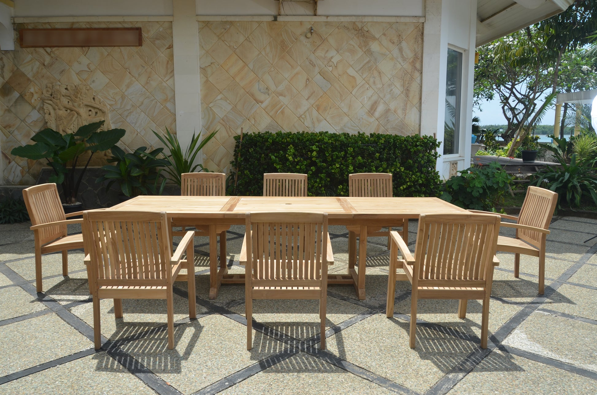 Bahama Stackable Sahara 9-Pieces Rectangular Dining Set A — View 4