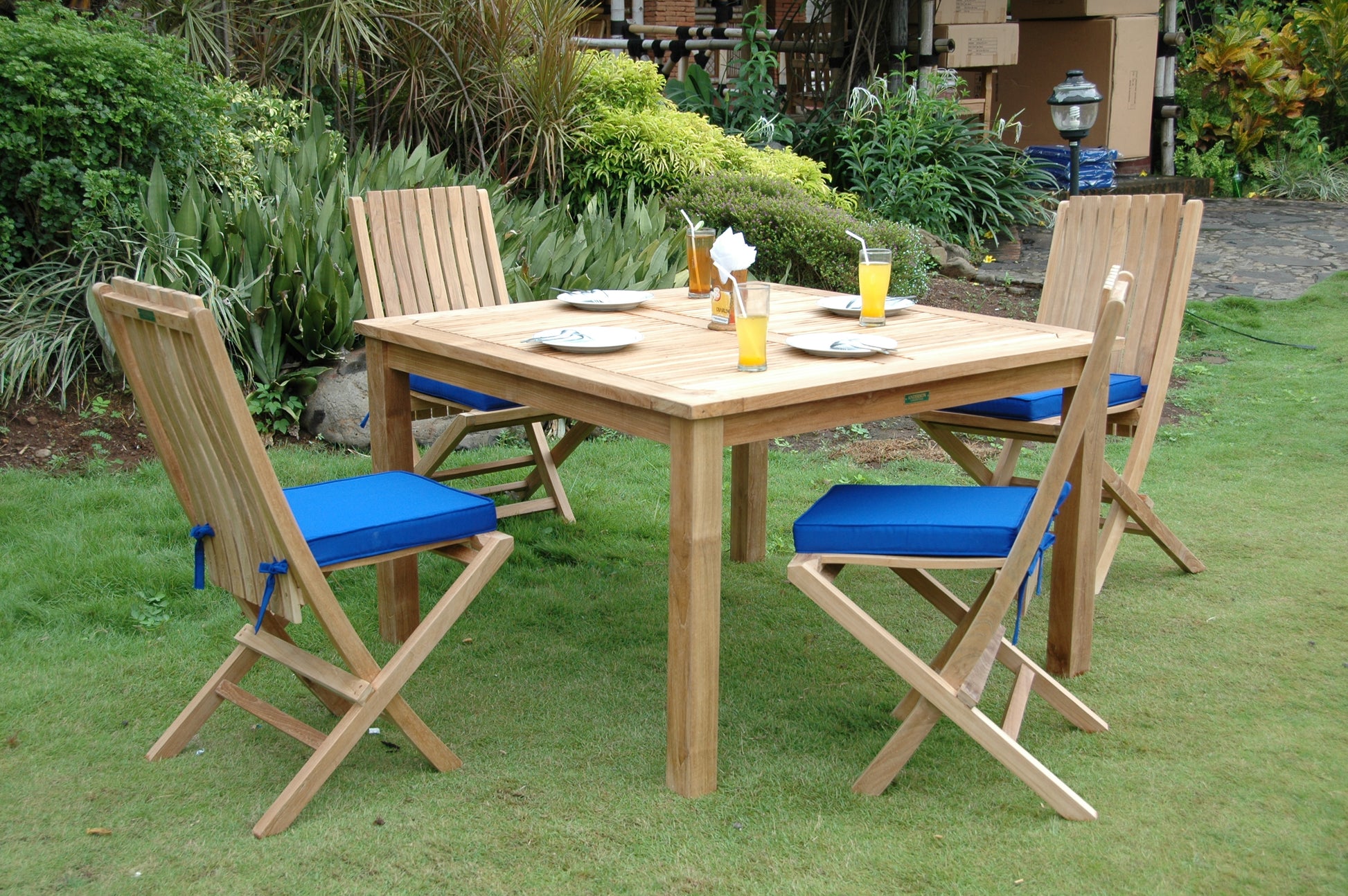 Windsor Comfort Chair 5-Pieces Folding Dining Set