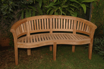 Curve 3 Seater Bench Extra Thick Wood — View 4