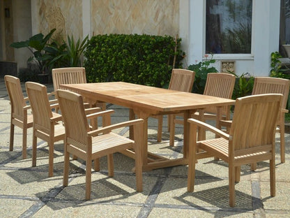 Bahama Stackable Sahara 9-Pieces Rectangular Dining Set B — View 3