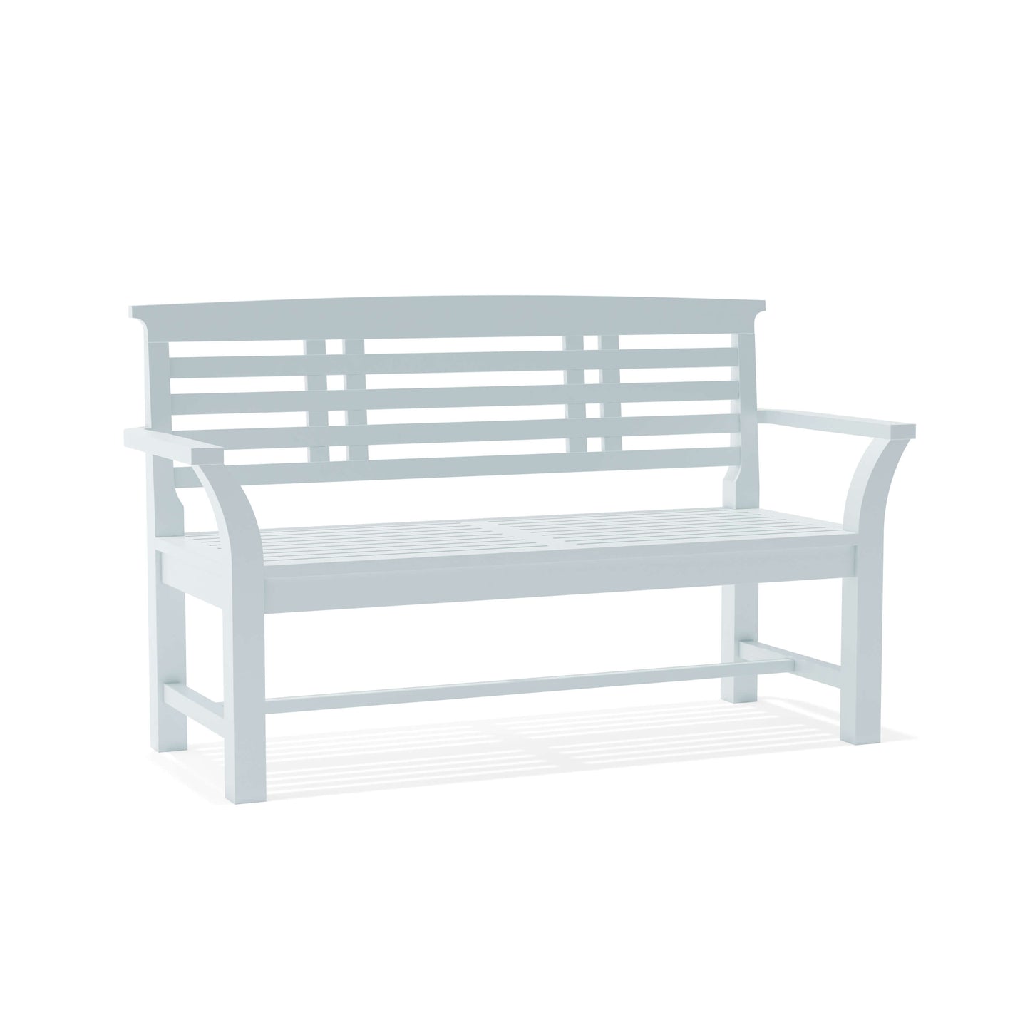 Sakura 2-Seater Teak Bench In White Finish — View 2