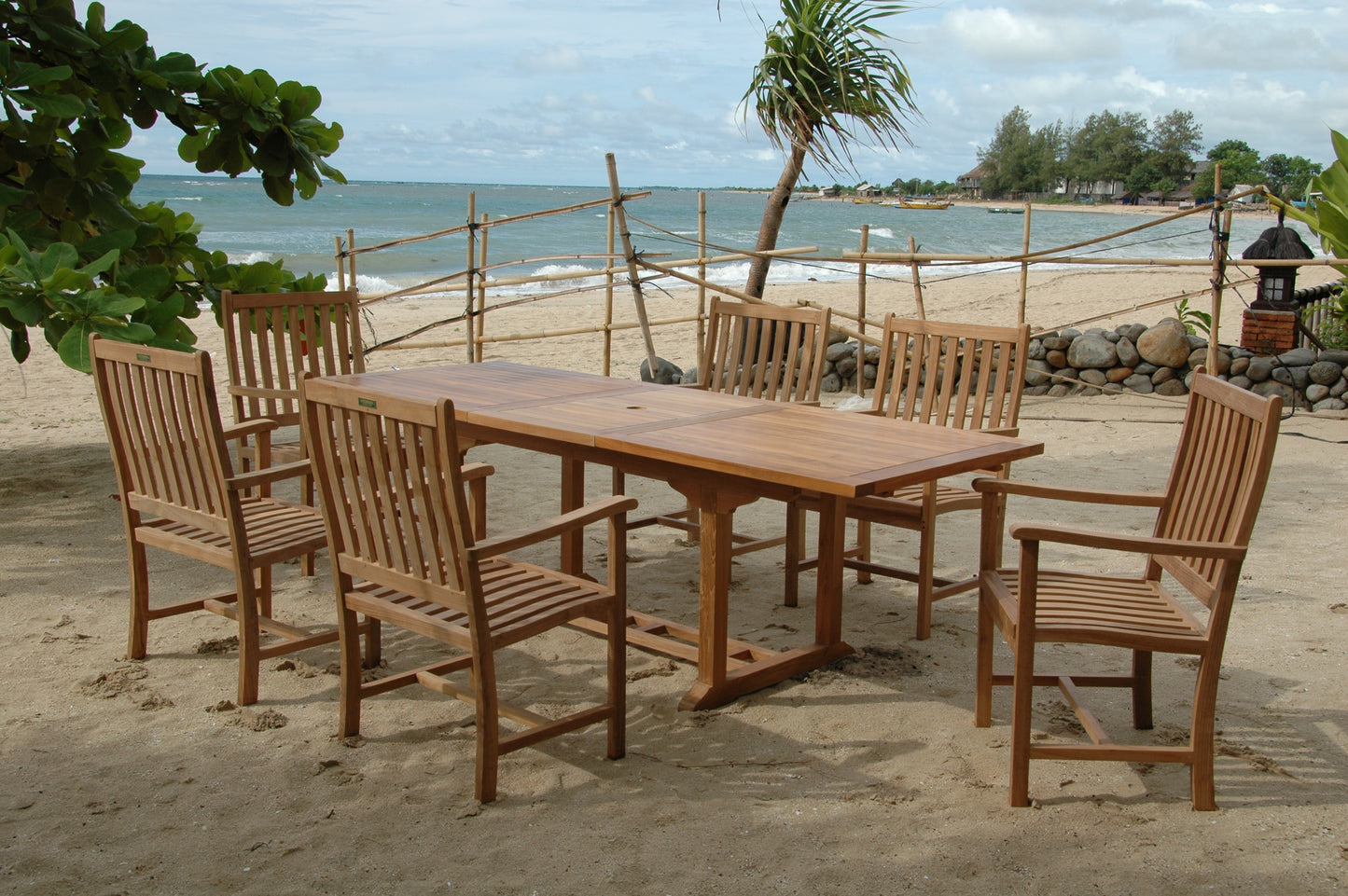 Bahama Wilshire Armchair 7-Pieces Extension Dining Set — View 4