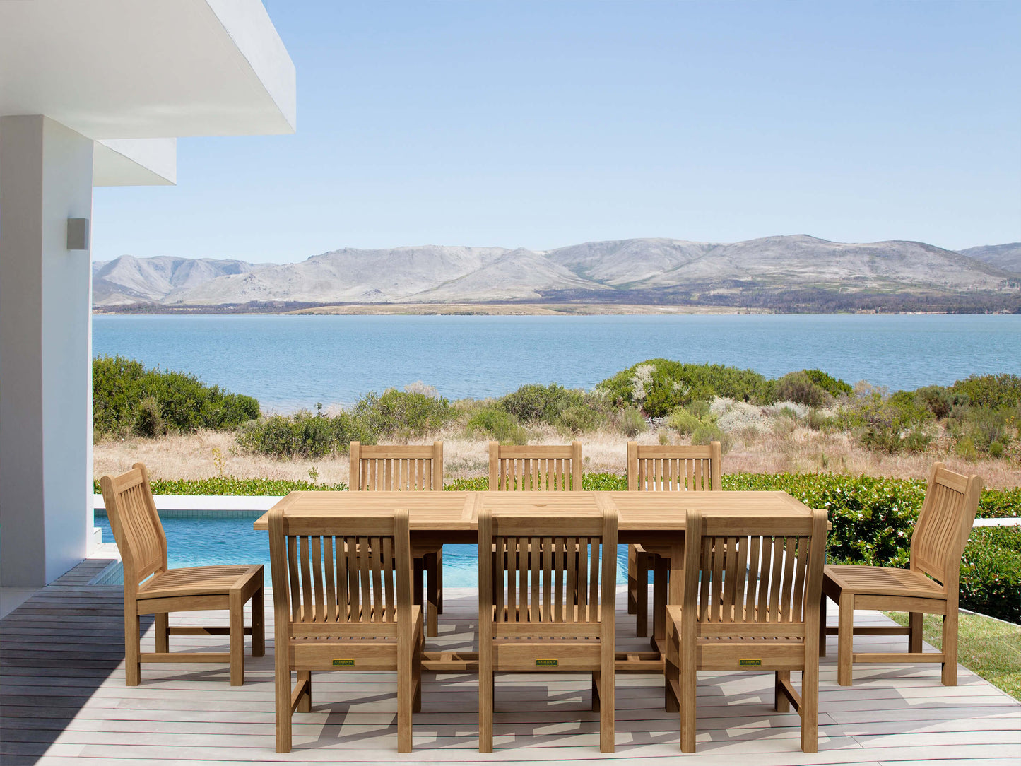 Bahama Sahara 9-Pieces 8' Rectangular Dining Set — View 2