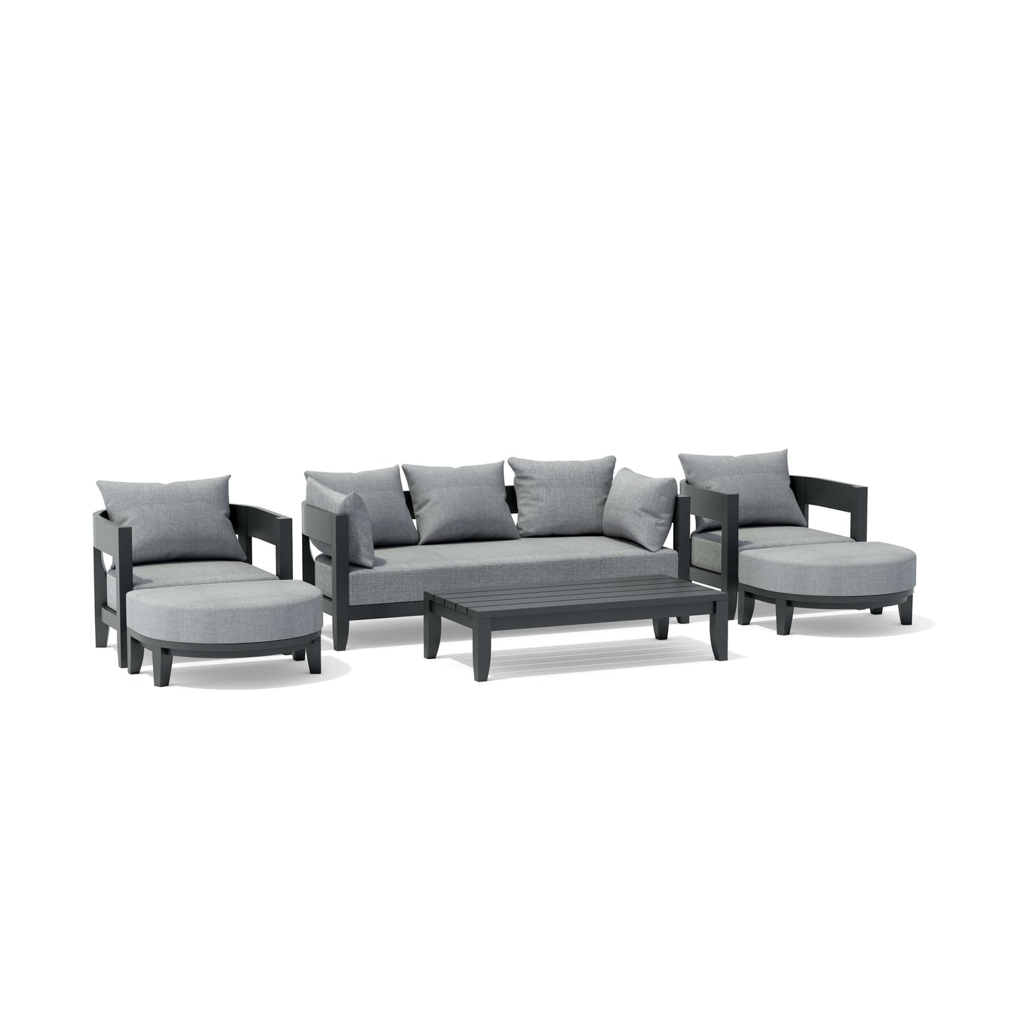 SET-171 6-pc Coronado Aluminum Deep Seating Set — View 3