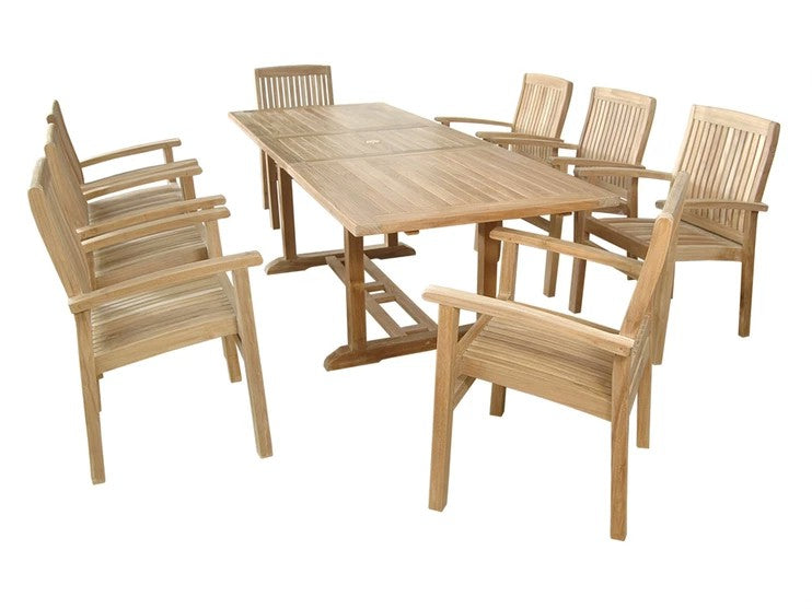 Bahama Stackable Sahara 9-Pieces Rectangular Dining Set B — View 4