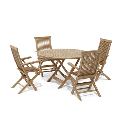 Bahama Classic Folding Armchair 5-Pieces Dining Set — View 2