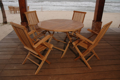 Bahama Classic Folding Armchair 5-Pieces Dining Set — View 4