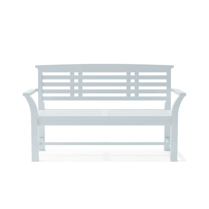 Sakura 2-Seater Teak Bench In White Finish — View 4