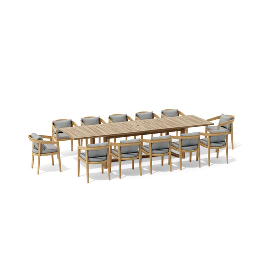 SET-367 13-pc Toscana Extension Dining Table Set — View 2