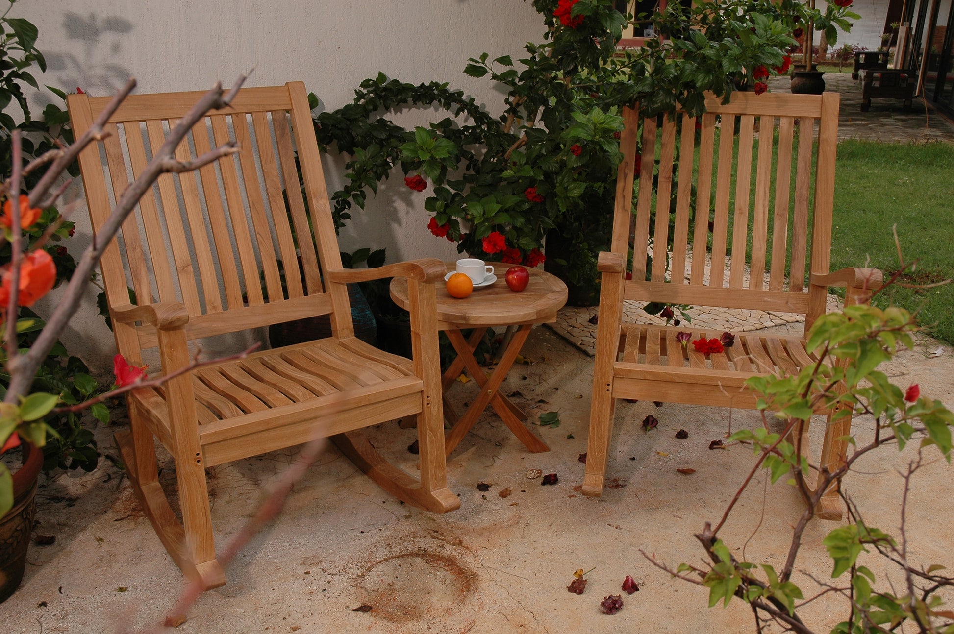 Del-Amo Bahama 3-Pieces Set with Folding Round Side Table — View 2