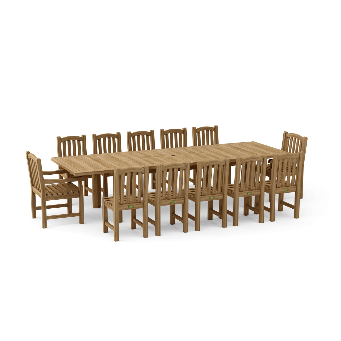 SET-320 13-pc Chelsea Rectangular Double Extension Dining Table Set — View 2
