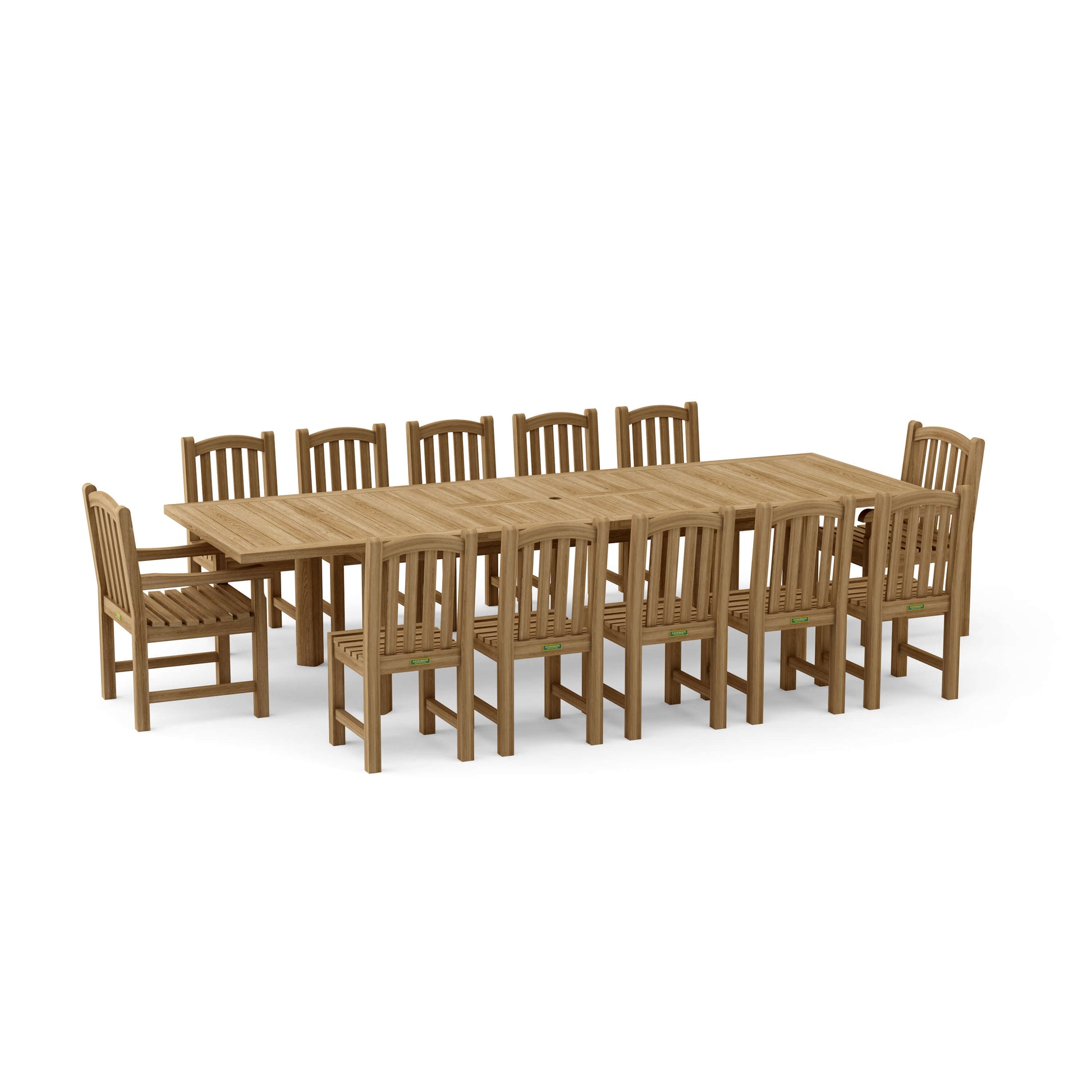 SET-320 13-pc Chelsea Rectangular Double Extension Dining Table Set — View 2