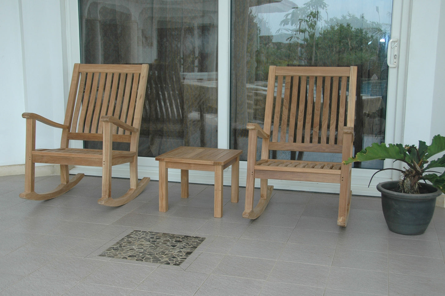 Del-Amo Bahama 3-Pieces Set with Square Side Table