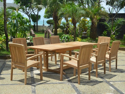 Bahama Stackable Sahara 9-Pieces Rectangular Dining Set B — View 2