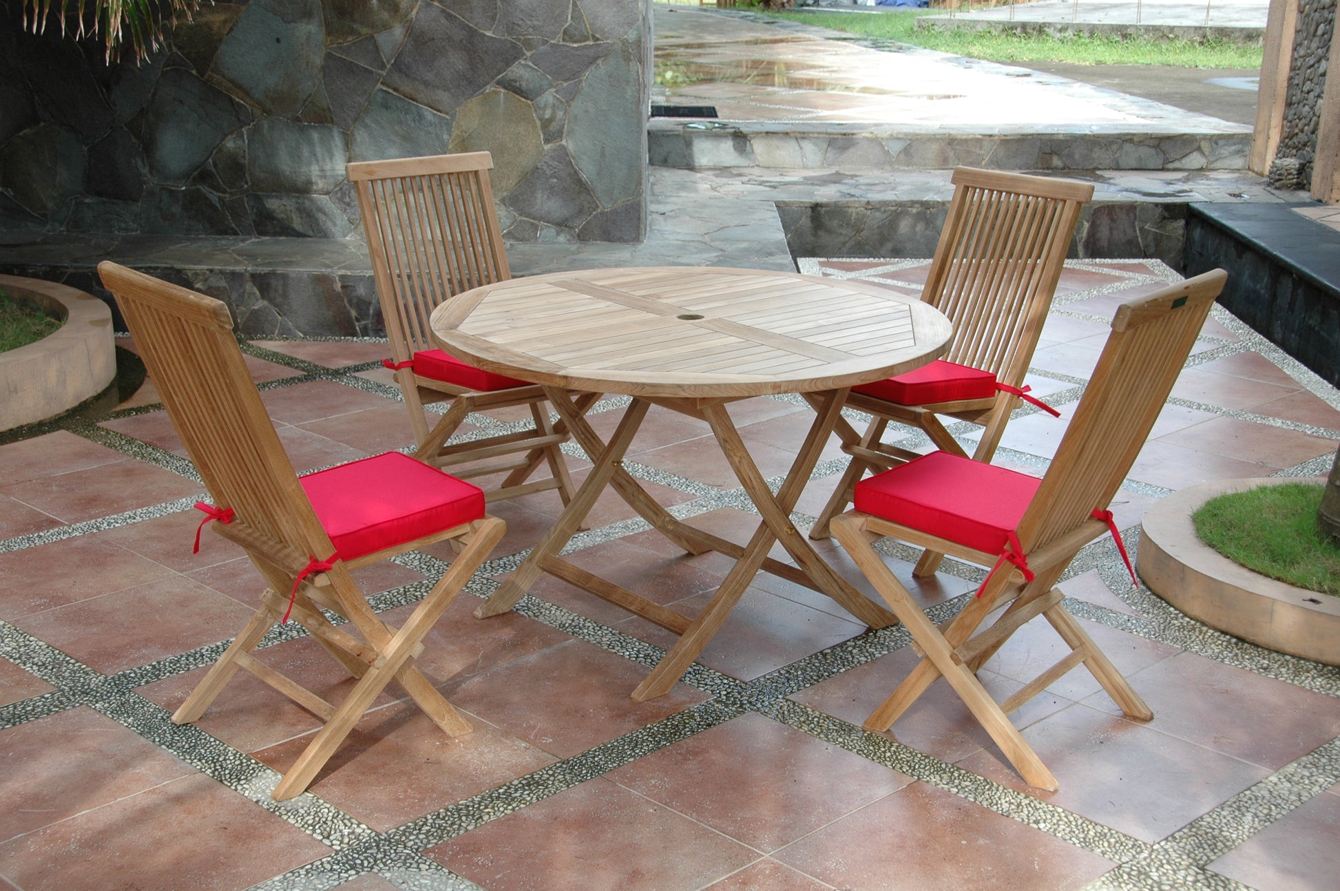 Classic Bahama 5-Pieces Folding Dining Set — View 4