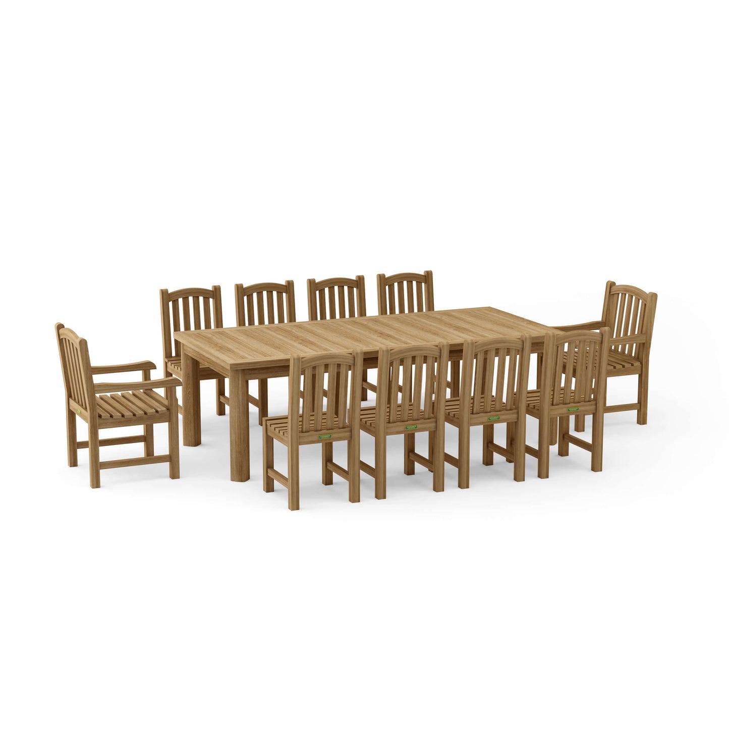SET-319 11-pc Chelsea Rectangular Dining Table Set — View 2