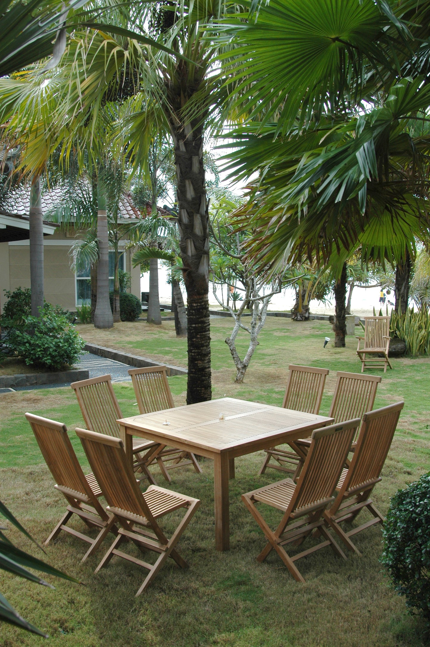 Windsor Classic Chair 9-Pieces Folding Dining Set — View 2