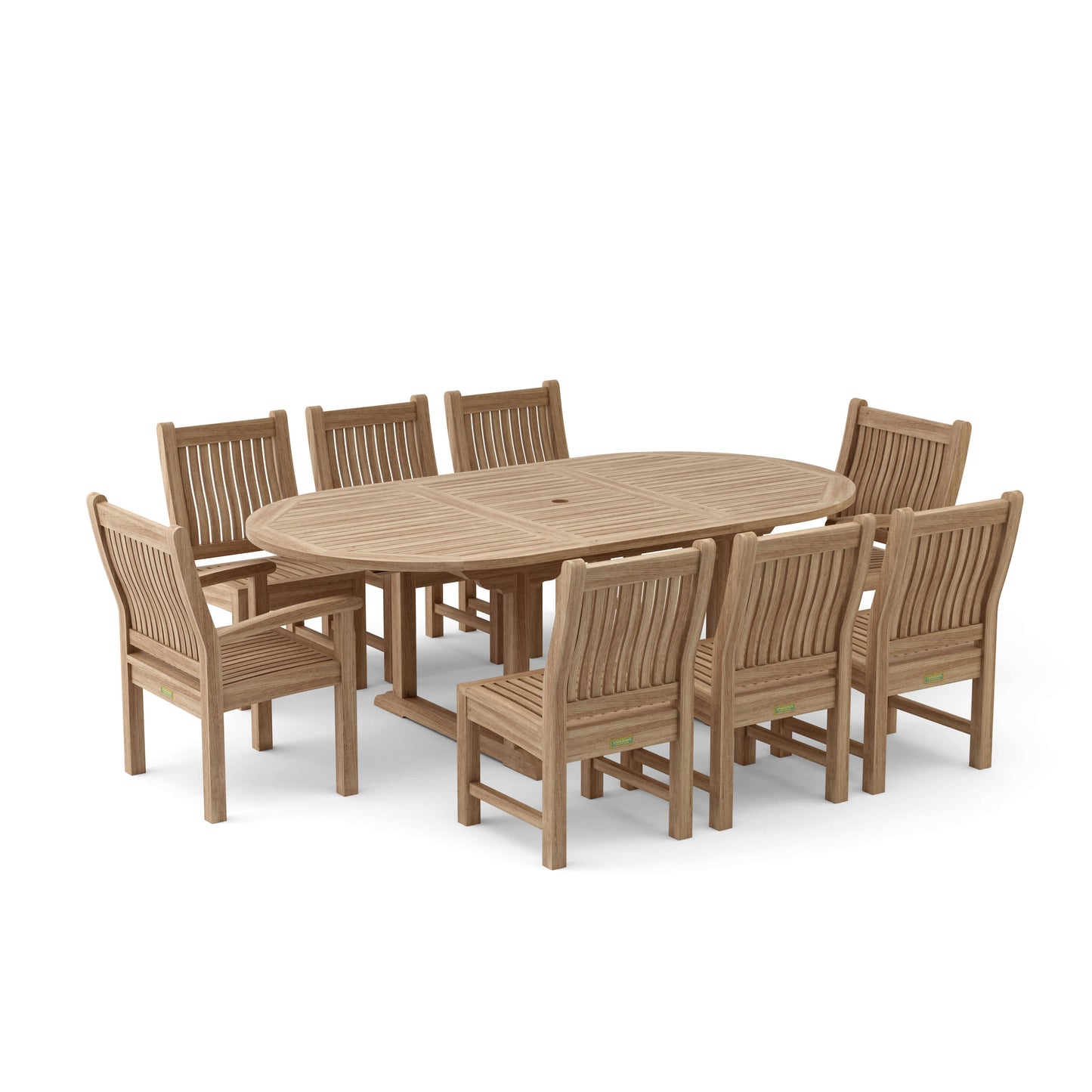 Bahama Sahara Side Chair 7-Pieces 87" Oval Dining Set — View 2
