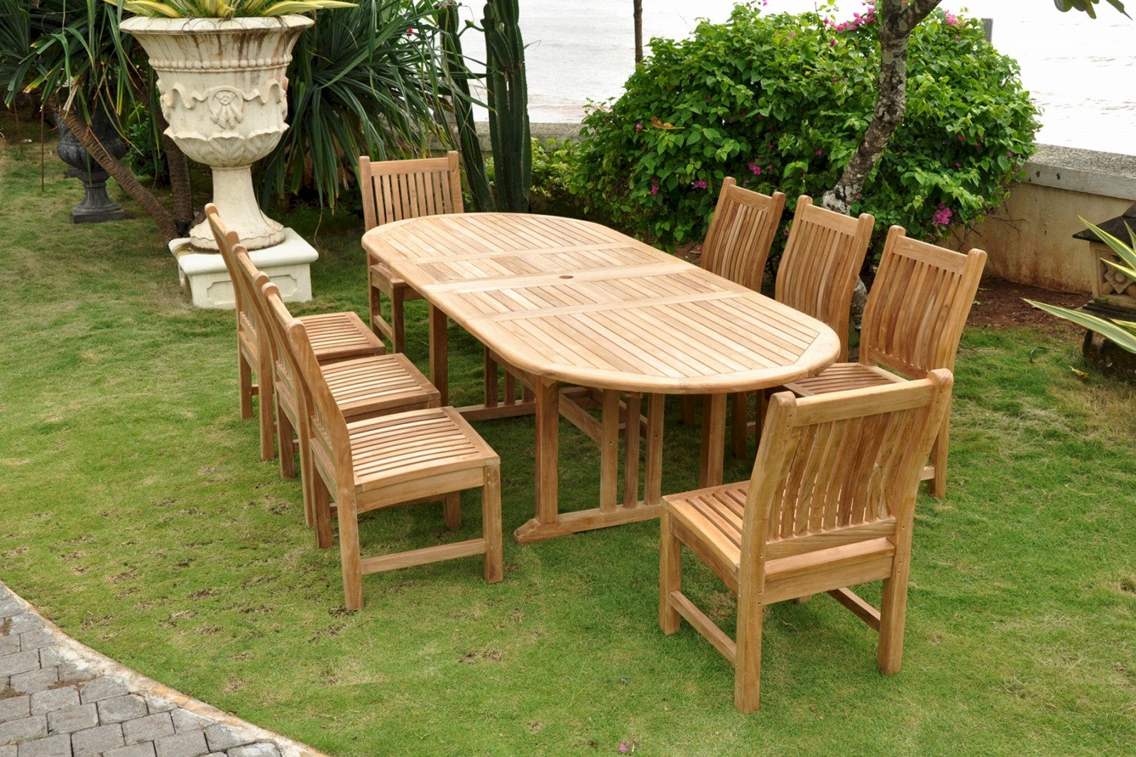 Sahara Dining Side Chair 9-Pieces Oval Dining Set — View 4