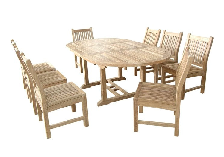 Bahama Sahara 9-Pieces 87" Oval Dining Set — View 6