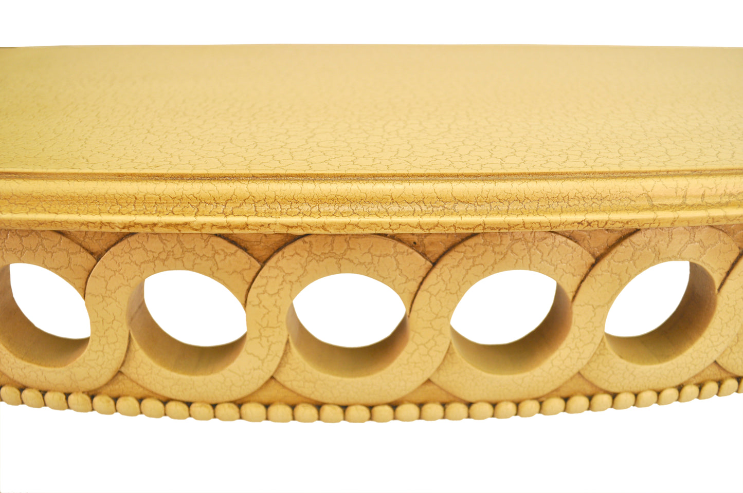 Neoclassical Demilune Console w/ Crackle Finish Table Top — View 3