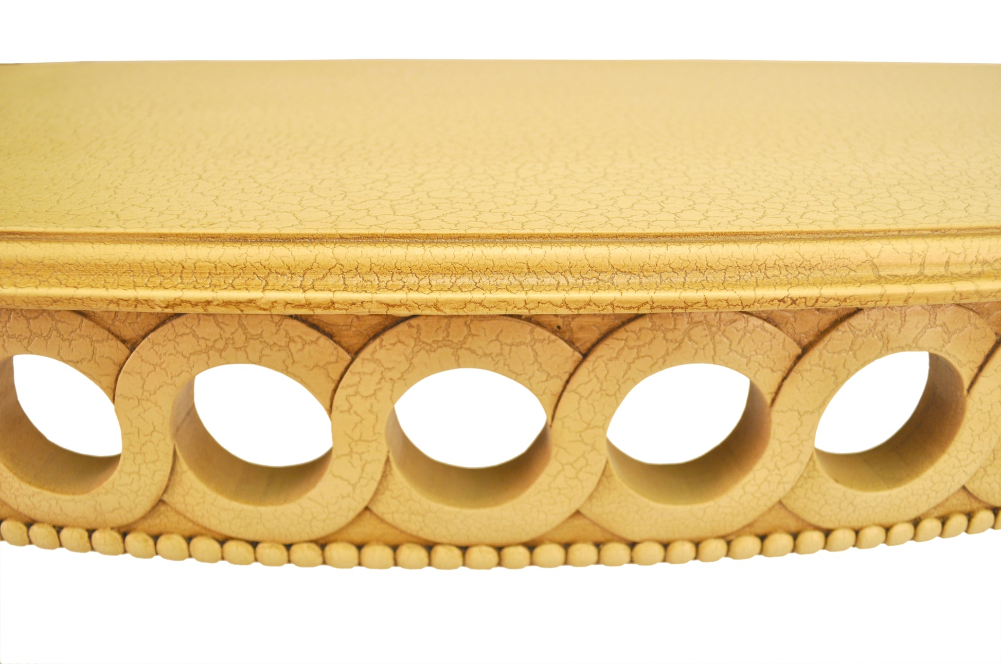 Neoclassical Demilune Console w/ Crackle Finish Table Top — View 3
