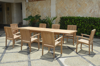 Bahama Stackable Sahara 9-Pieces Rectangular Dining Set A — View 2