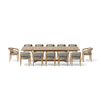 SET-367 13-pc Toscana Extension Dining Table Set — View 3