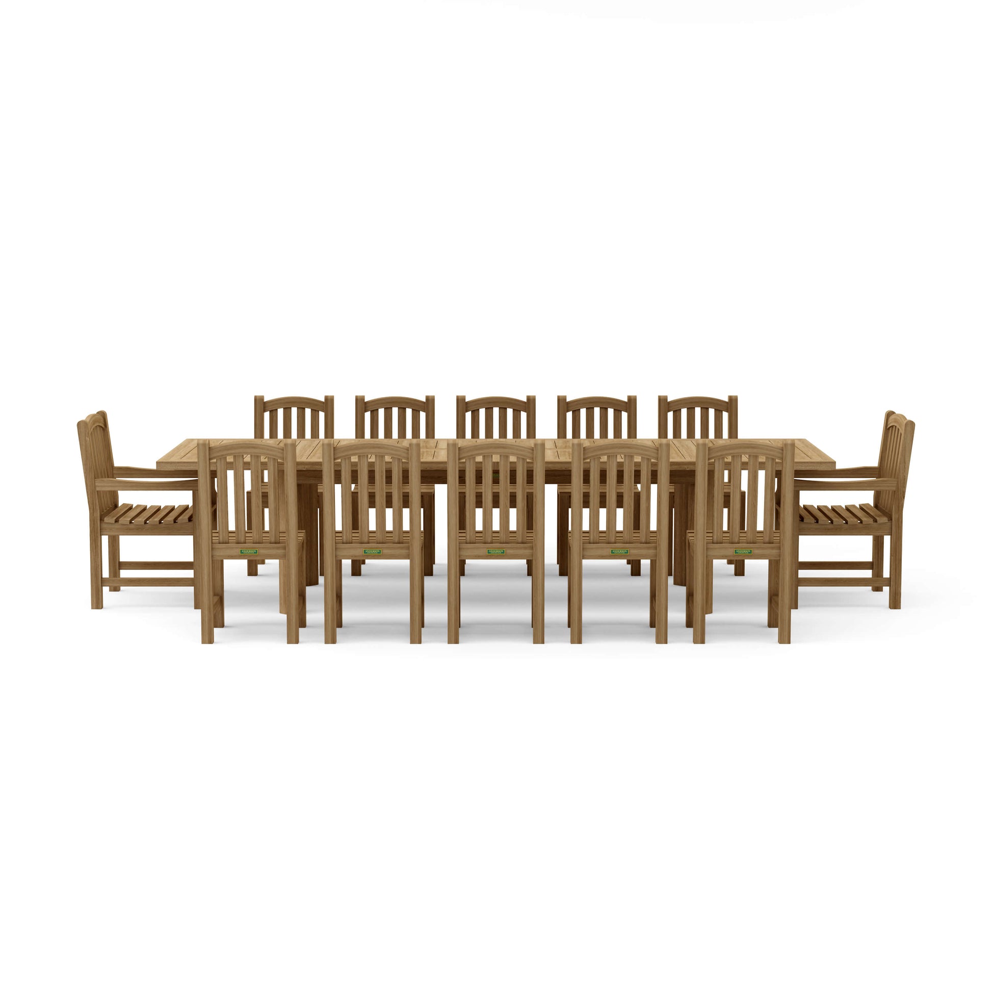 SET-320 13-pc Chelsea Rectangular Double Extension Dining Table Set — View 3
