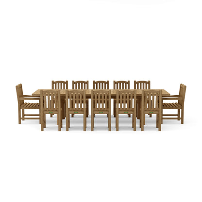SET-320 13-pc Chelsea Rectangular Double Extension Dining Table Set — View 3