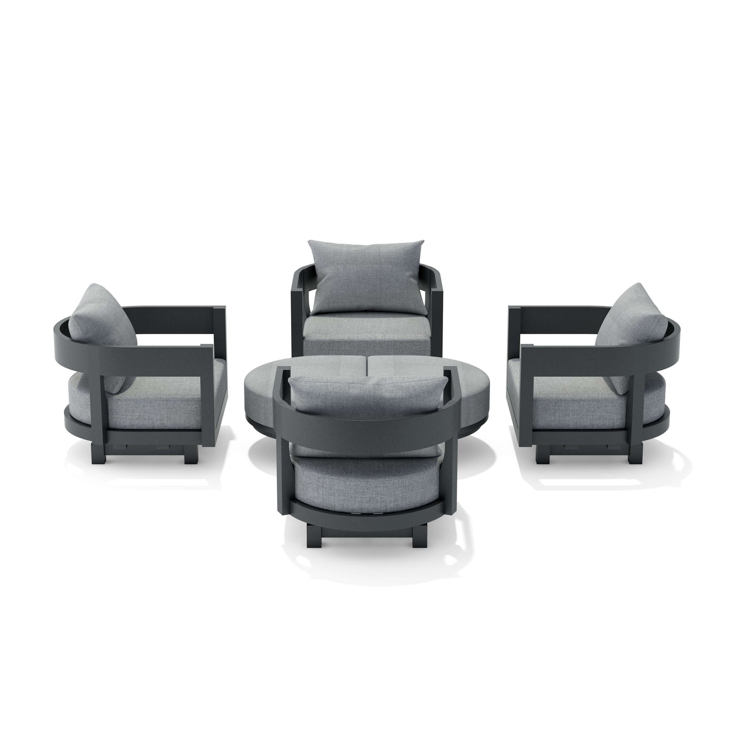 SET-174 6-pc Coronado Aluminum Deep Seating Set — View 3