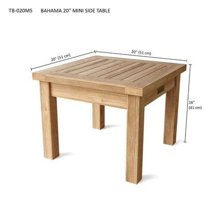 Anderson Teak Bahama 20" Square Mini Table | Anderson Teak Bahama Collection